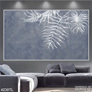 Tranh lá cọ thủy tinh psd