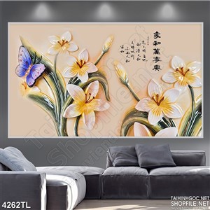 Tranh hoa lan vàng psd