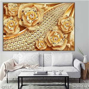 Tranh lụa hoa hồng vàng tinh tế