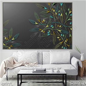 Tranh lụa trang trí hoa văn lá