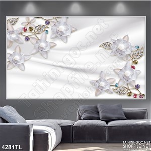 Tranh lụa ngọc trai trắng psd