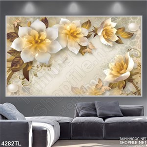 Tranh hoa lan ngọc nhụy vàng