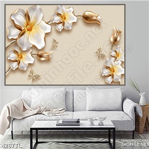 Tranh hoa lan ngọc gold