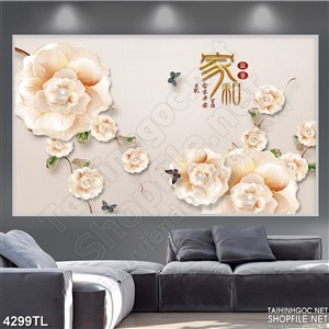 Tranh lụa hoa ngọc điểm xuyến bướm