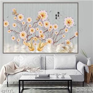 Tranh 3D hoa cúc vàng