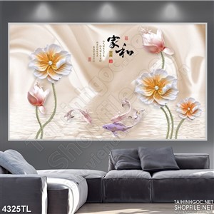 Tranh lụa hoa cúc nhí giả ngọc