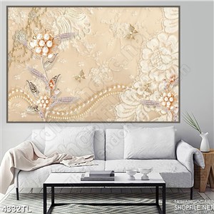 Tranh lụa trang trí hoa psd