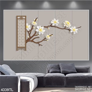 Tranh lụa hoa mộc lan 5D