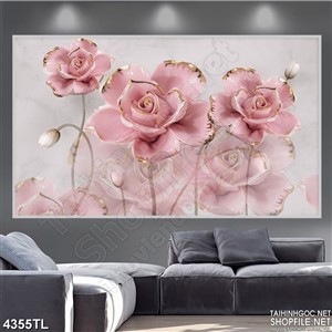 Tranh hoa hồng giả ngọc wall