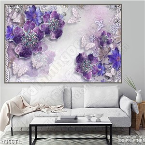 Tranh lụa hoa ngọc tím