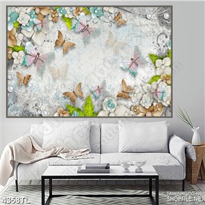 Tranh 3D bướm nhiều màu psd