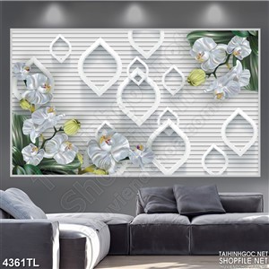 Tranh lụa hoa lan ngọc trắng psd