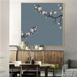 Tranh in uv điểm cành đào