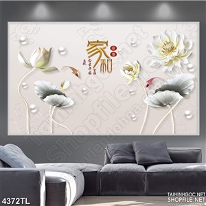 Tranh hoa sen trắng in uv