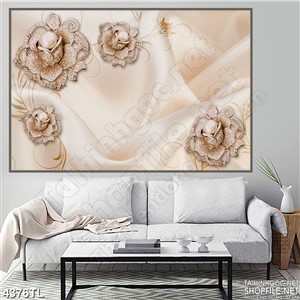 Tranh lụa hoa hồng nở