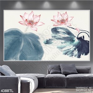 Tranh lụa hoa sen nghệ thuật