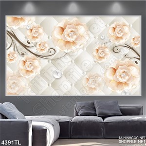 Tranh hoa hồng in tường psd