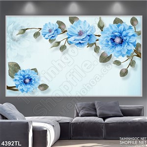 Tranh lụa hoa cúc xanh mới nhất