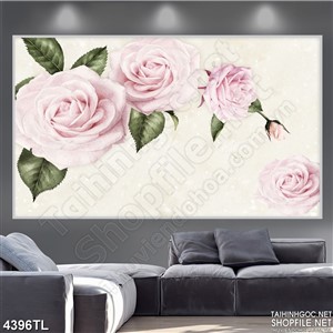 Tranh hoa hồng phớt psd