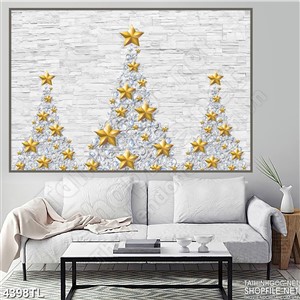 Tranh lụa decor cây thông noel