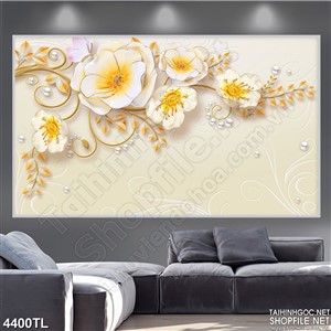 Tranh hoa lan nhị vàng psd