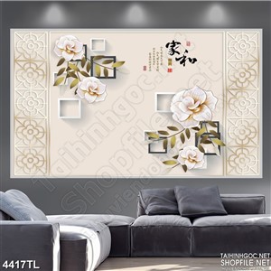 Tranh lụa hoa 3D mới nhất