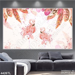 Tranh lụa hồng hạc đẹp nhất