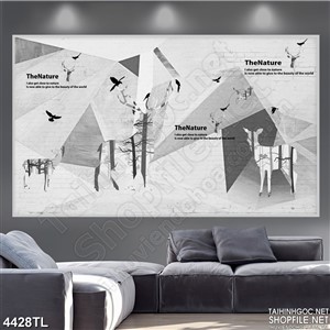 Tranh 3D hình khối hươu sao