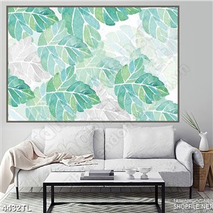 Tranh màu nước lá xanh