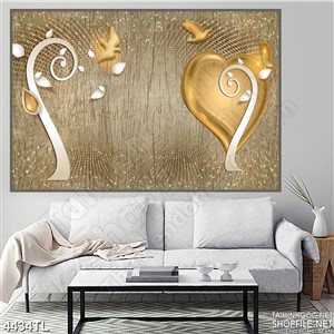 Tranh lụa hoa văn trái tim