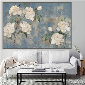 Tranh lụa hoa hải đường 5D