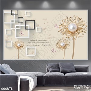 Tranh lụa hoa bồ công anh trang trí