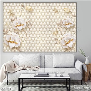 Tranh in canvas hoa lan trắng