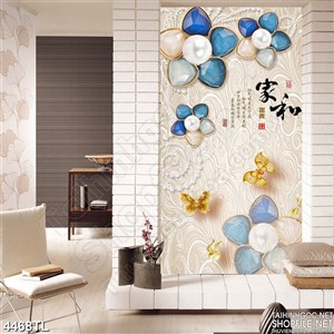 Tranh hoa 3D khảm đá ngọc trai