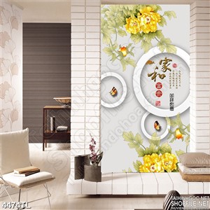 Tranh hoa lụa chữ thư pháp