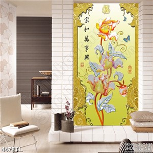 Tranh khổ dọc hoa sen giả ngọc 4D