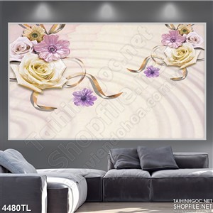 Tranh hoa hồng in gạch psd