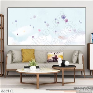 Tranh bồ công anh bay psd