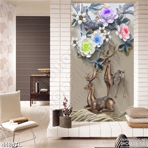 Tranh hoa mẫu đơn ngũ sắc