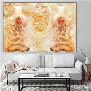 Tranh 3D cành mai giả ngọc