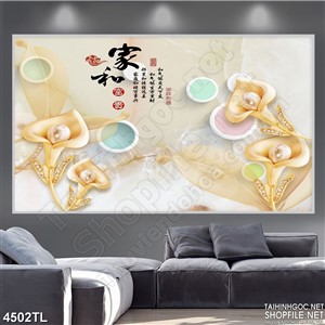 Tranh ngọc trai điểm nhị hoa psd