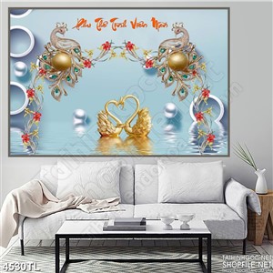 Tranh 3D thiên nga decor