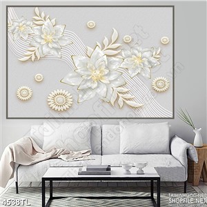 Tranh 3D hoa ngọc điểm xuyến đẹp