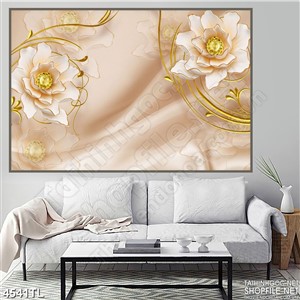 Tranh lụa hoa sen vàng psd