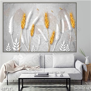 Tranh lụa cây lúa vàng lộc