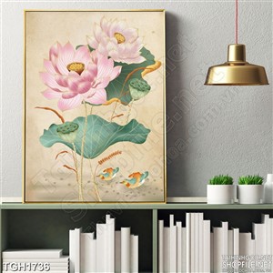 Tranh ghép hoa sen vector