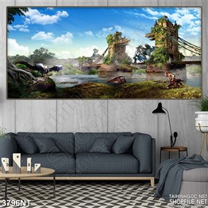 Tranh phong cảnh núi sông trùng điệp 3d