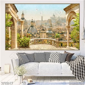 Tranh những cánh chim tung bay trên lâu đài