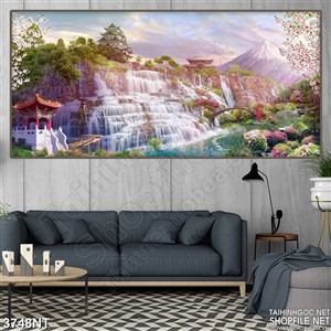 Tranh thác nước nhuộm sắc cầu vòng