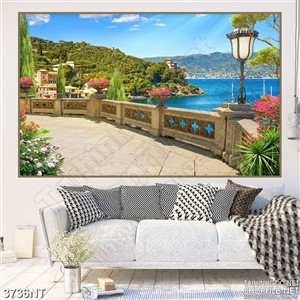 Tranh hành lang trên con đường hoa tươi